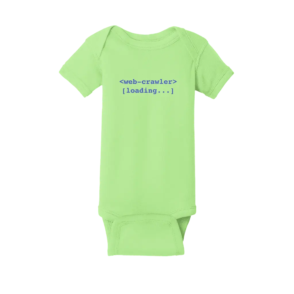 Web Crawler Onesie (Blue Text)