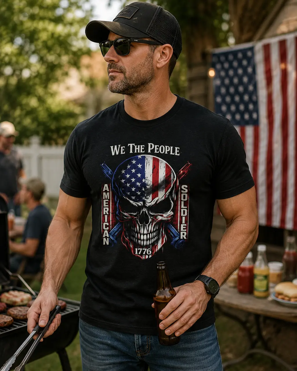 Patriotic Graphic T-Shirt | We the People American Soldier