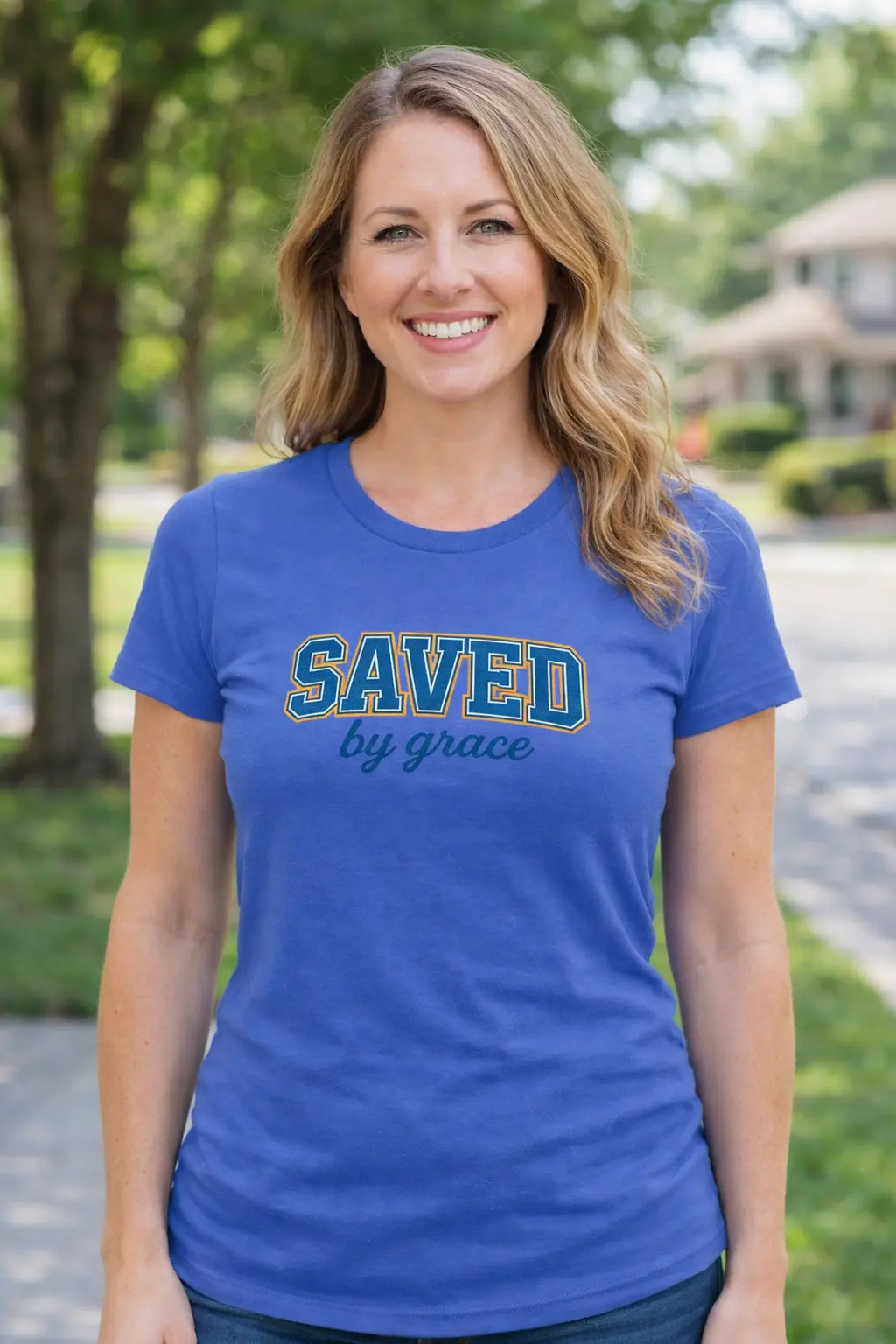 Saved By Grace Womens Cut T-Shirt 