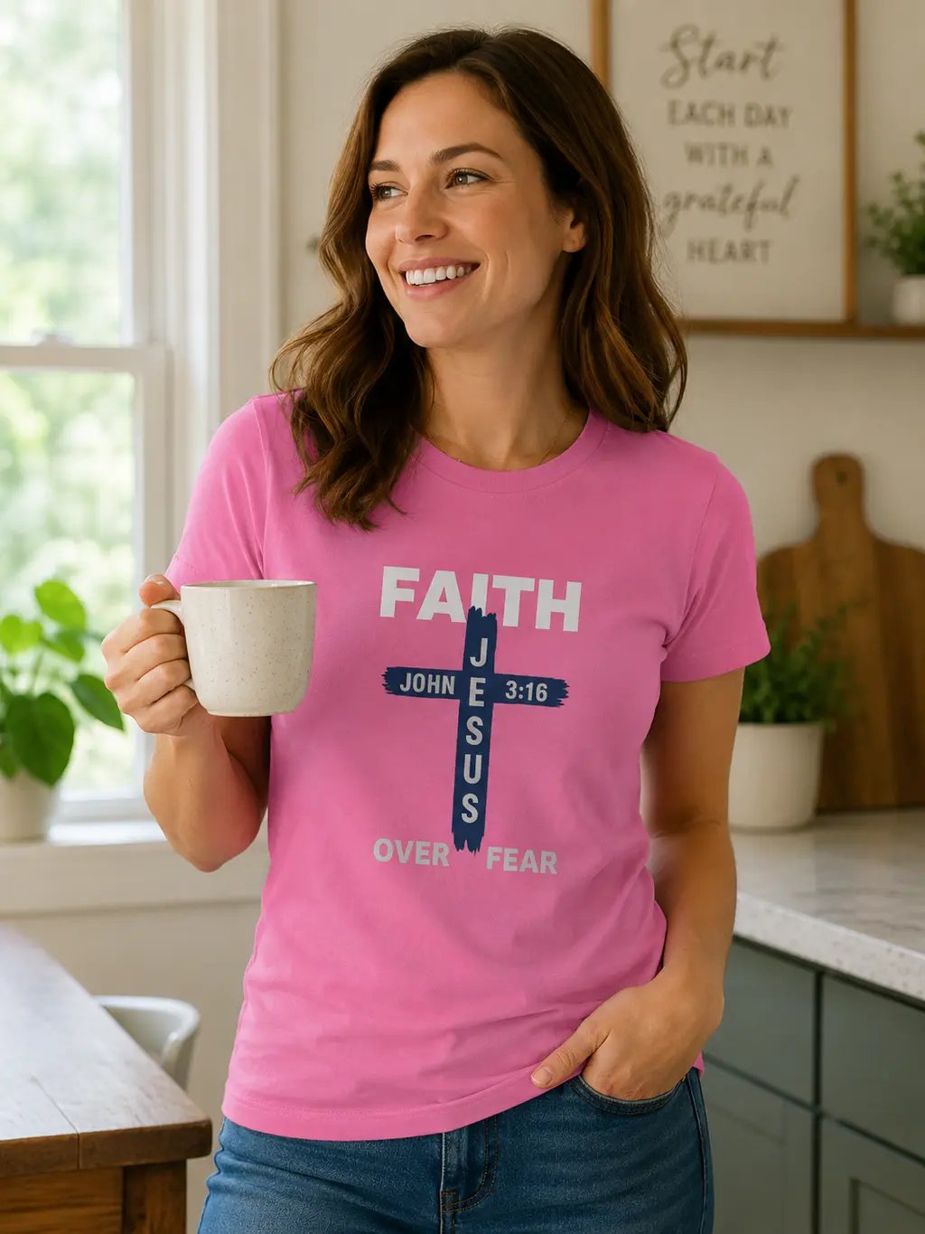 Faith over Fear womans cut T-Shirt 