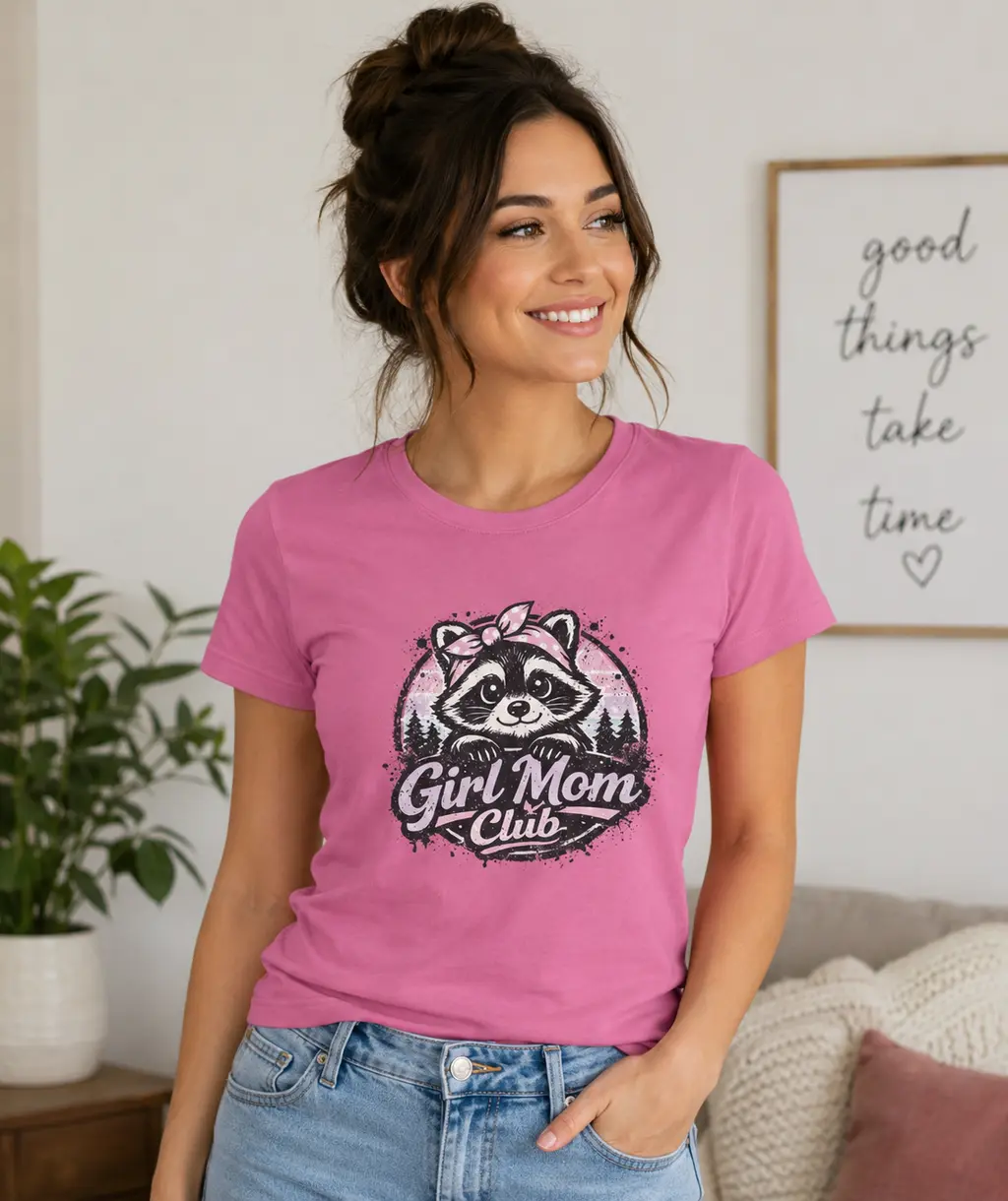 Girl Mom Club Fitted T-Shirt