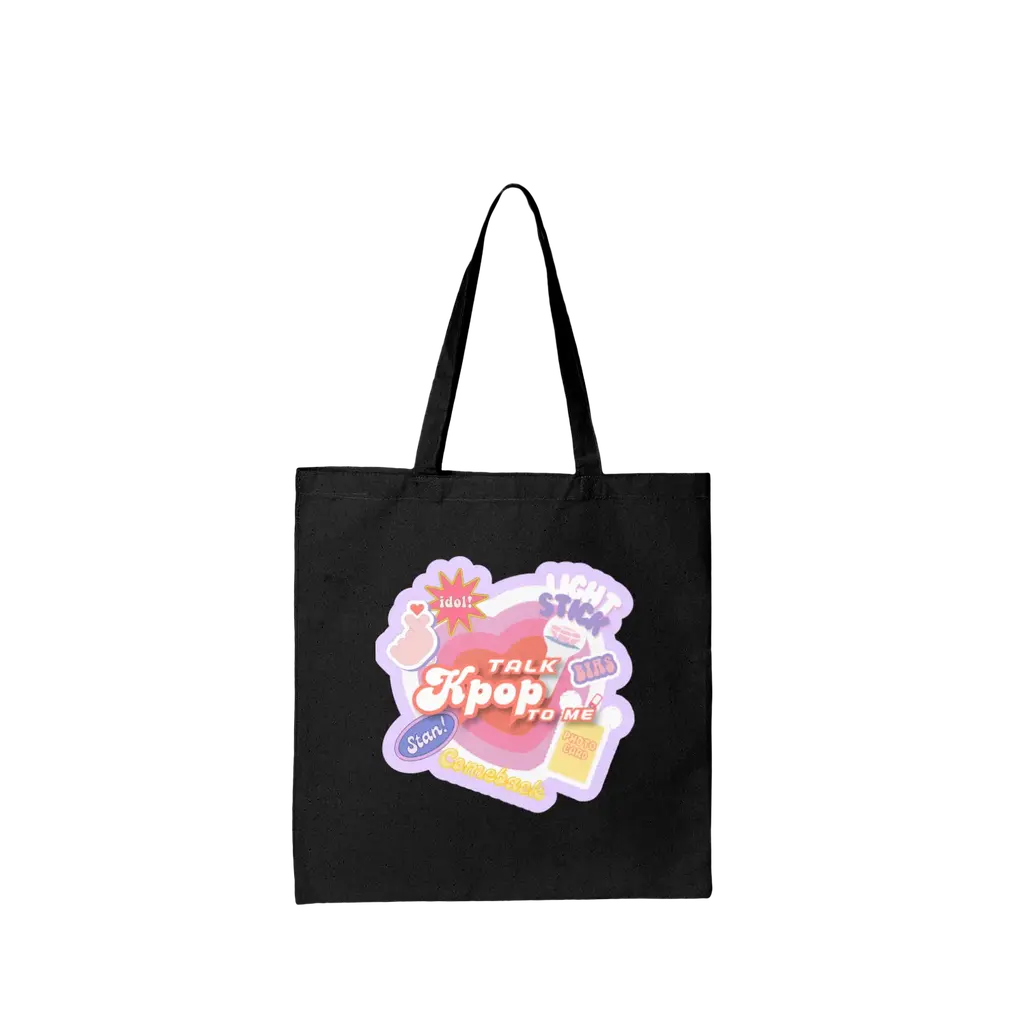Talk Kpop To Me Canvas Tote