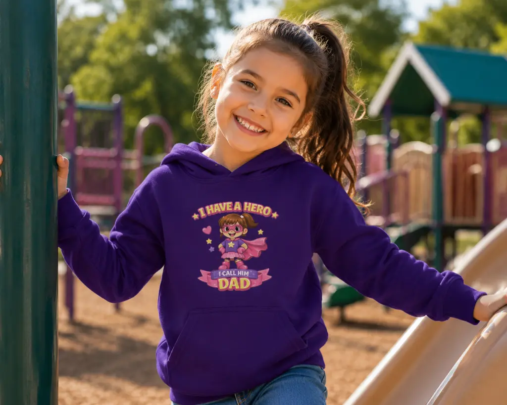 I have a Hero, I call him dad Girls Youth Hoodie