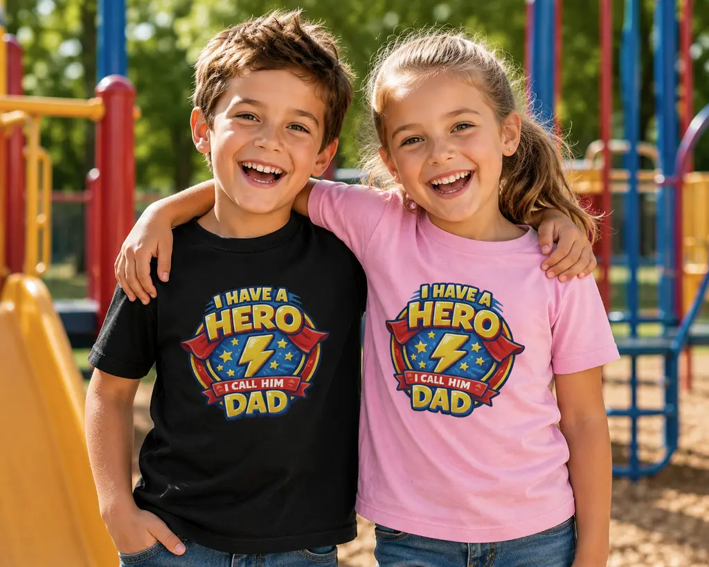 I have a Hero, I call him dad Youth T-shirt (Superhero) 