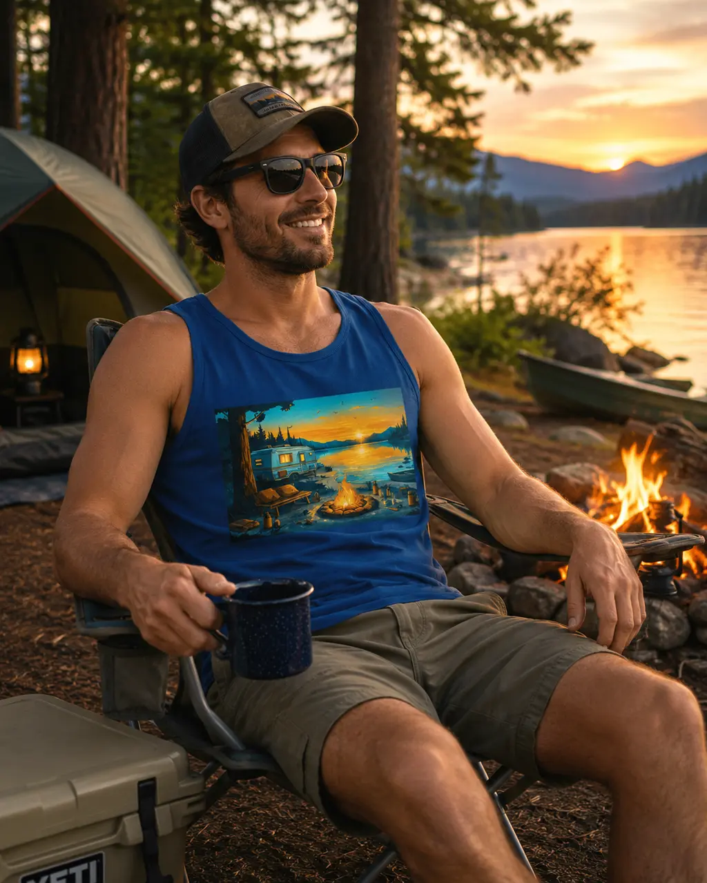 Camping Lakeside Tank Top