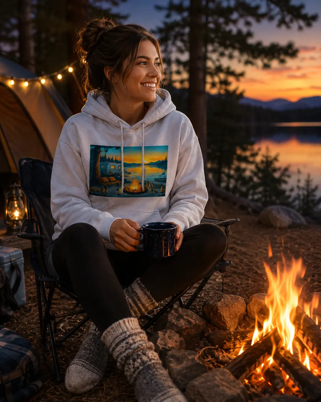 Lakeside camping Hoodie