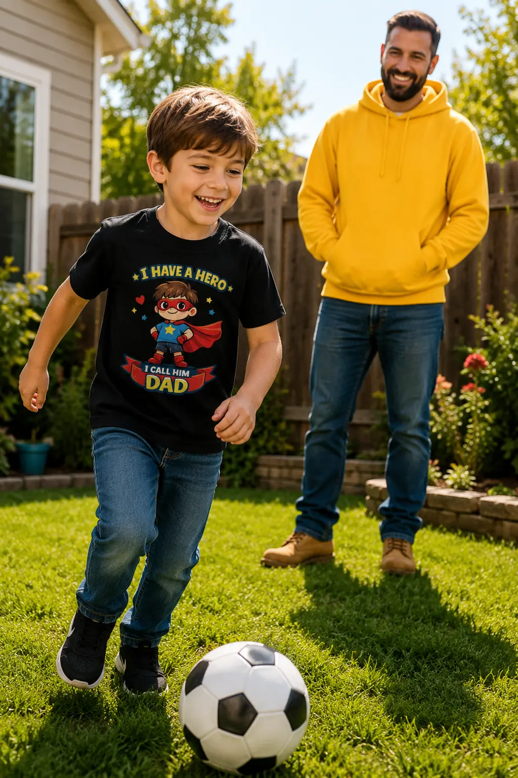 I have a Hero, I call him dad Youth T-shirt (Boy's Version)