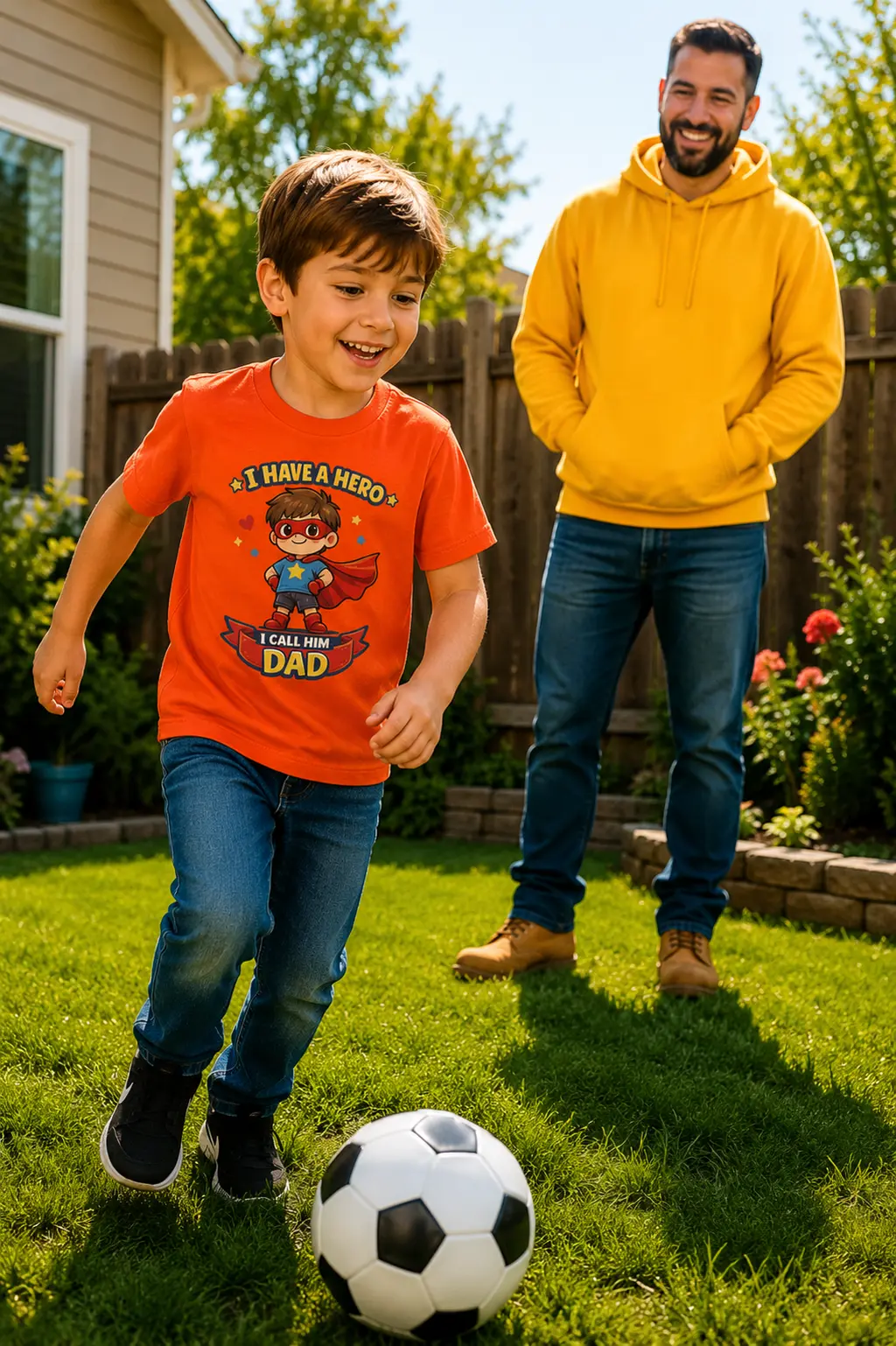 I have a Hero, I call him dad Youth T-shirt (Boy's Version) (Additional Colors)