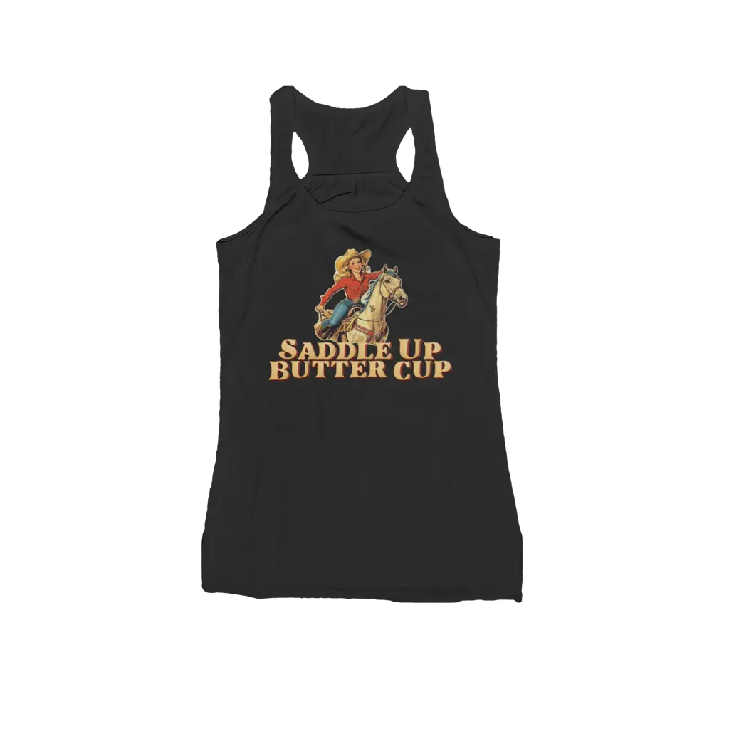 Saddle Up Butter Cup Women's Racerback Tank
