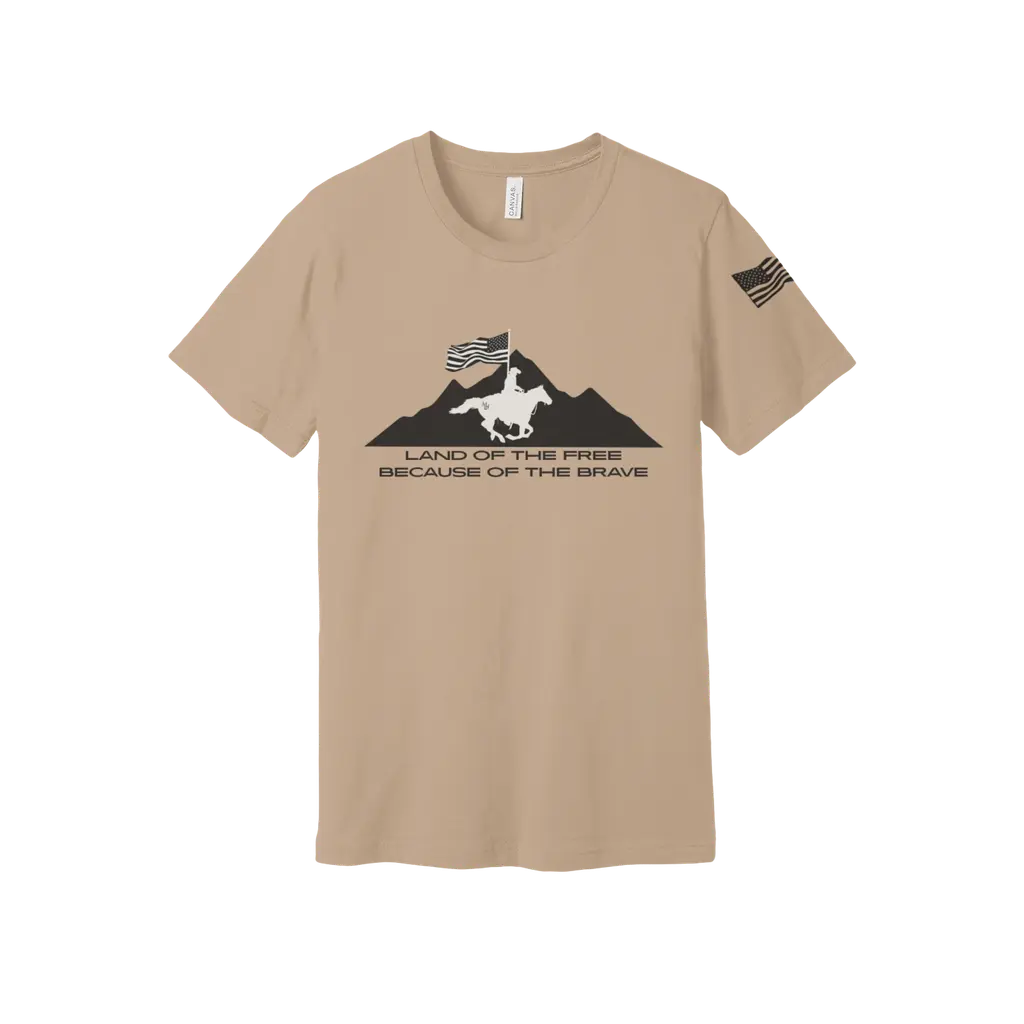 Land of the Free Because of the Brave Mountain Tee