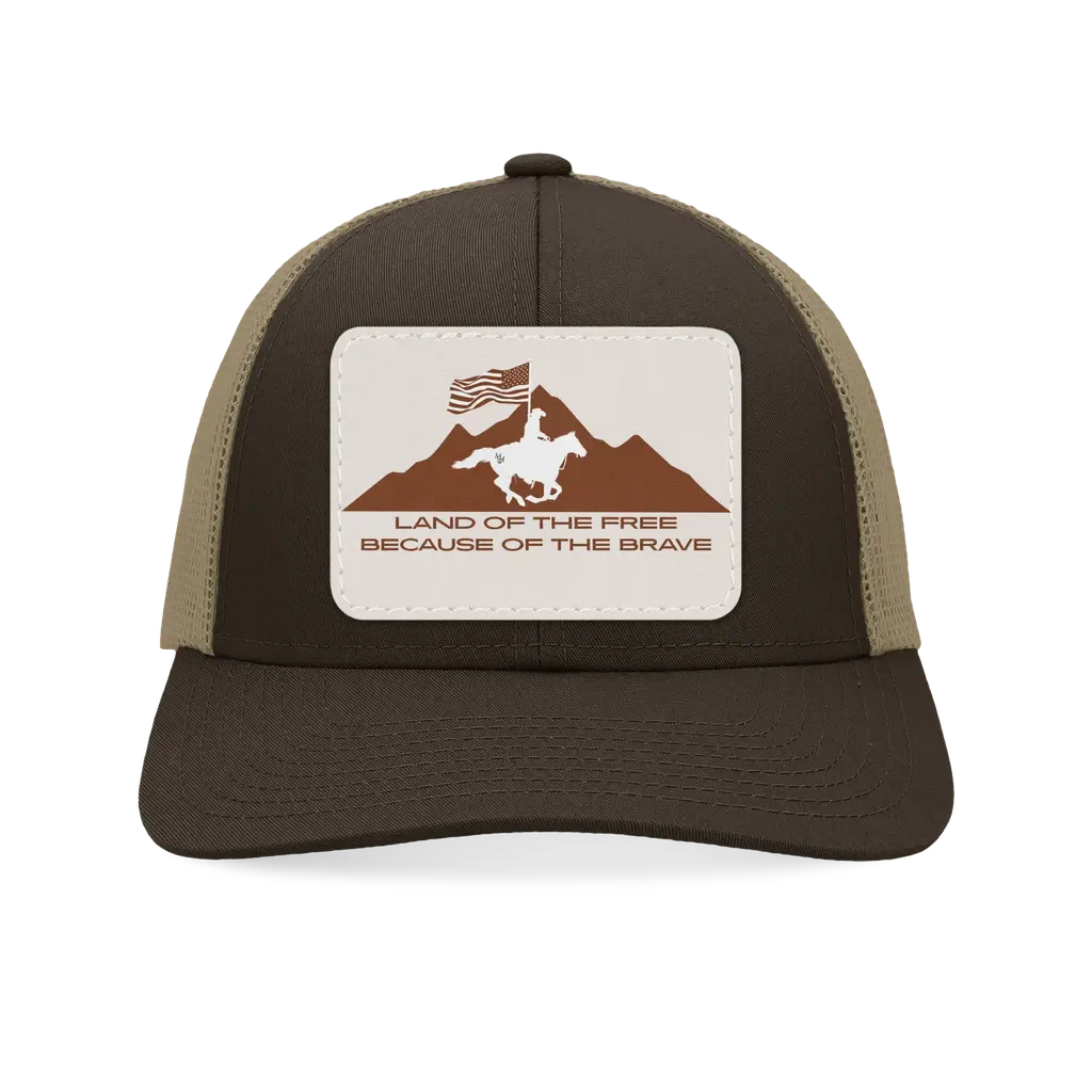Land of the Free Trucker Hat Brown