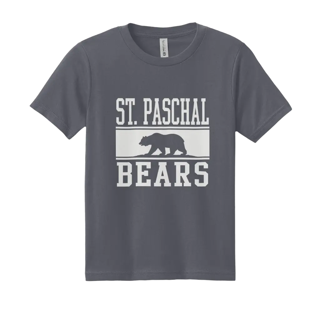 Youth St. Paschal Bears Classic Crewneck - Midnight Navy/Cardinal