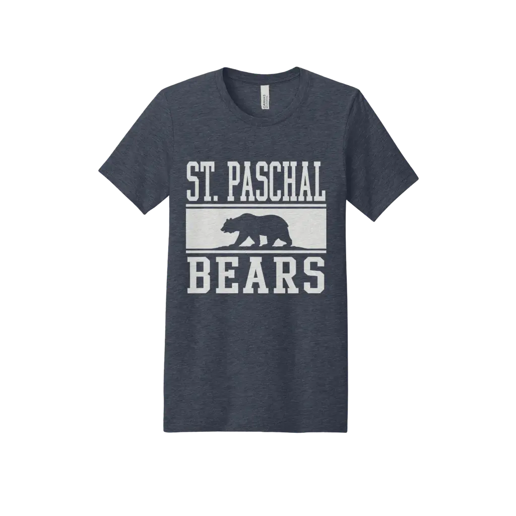 Adult St. Paschal Bears Classic Crewneck - Heather Navy/Heather Red