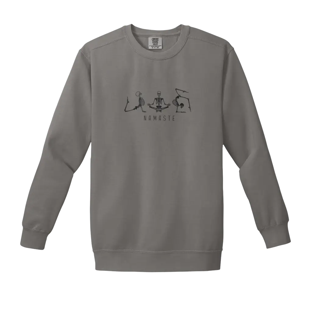 Namaste Skelton Front/ Third Eye Logo Back CREWNECK