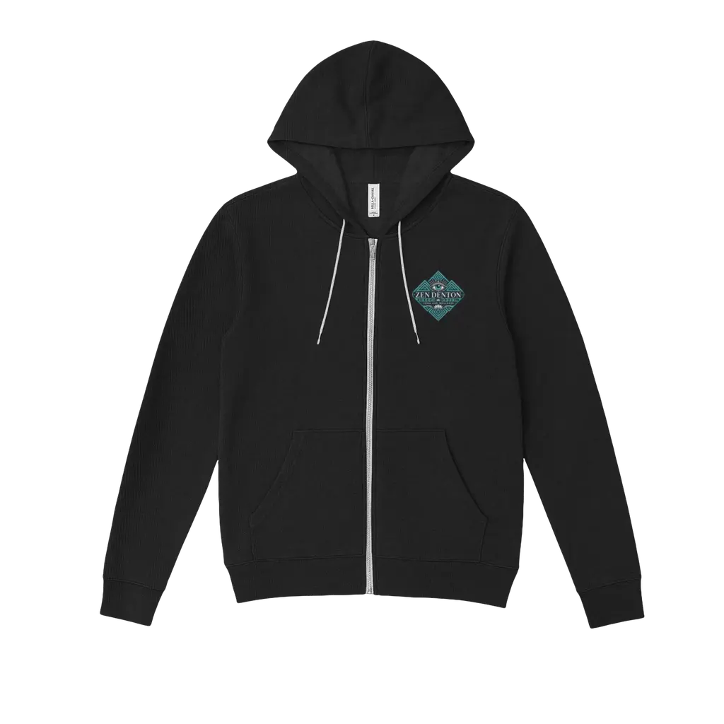 Logo Front/ Halloween Skeleton Back- Zip Up Hoodie 