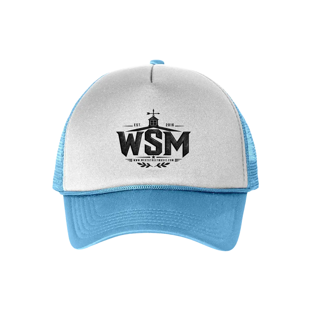 Block letter white/color hat