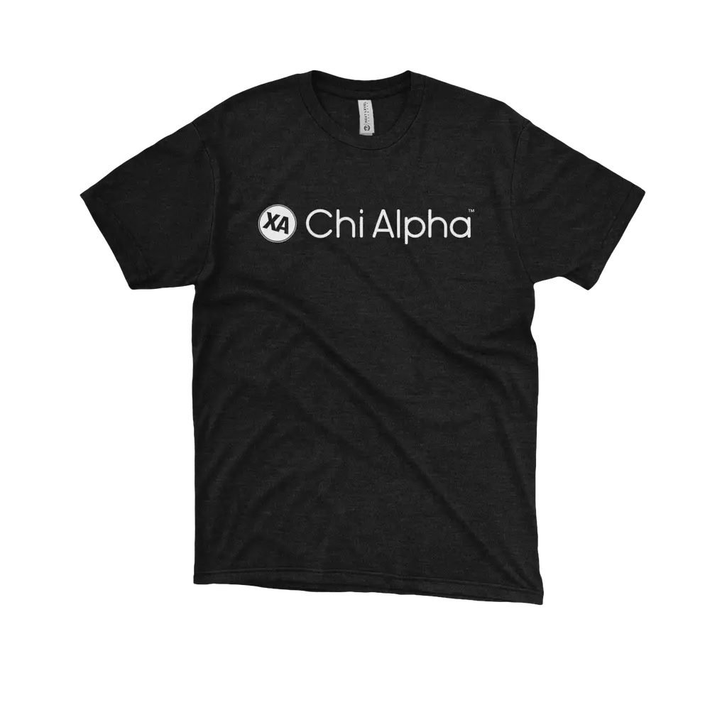 Chi Alpha Logo White Triblend Tee