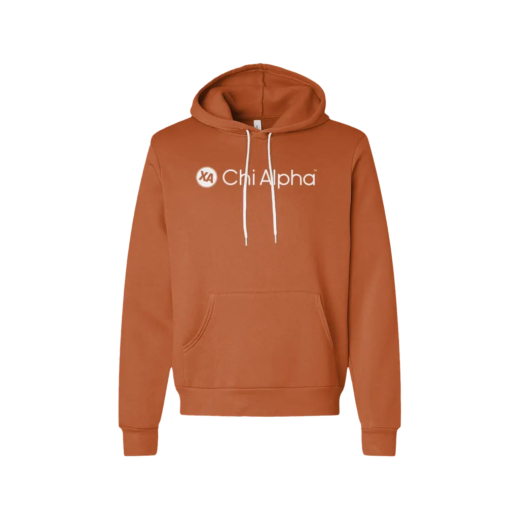 Chi Alpha White Logo Sponge Fleece Hoodie