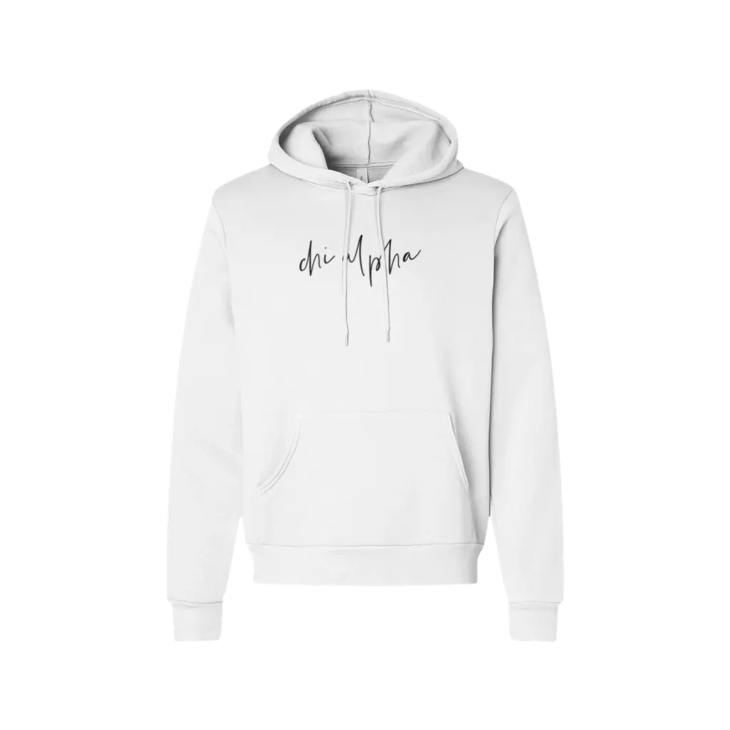 Chi Alpha Script Sponge Fleece Hoodie