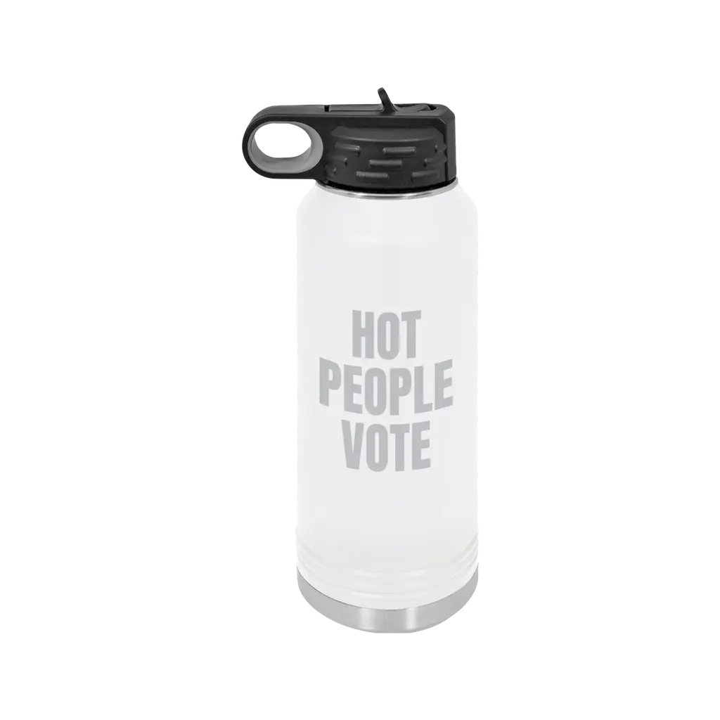 Hot People Vote Bottle: White