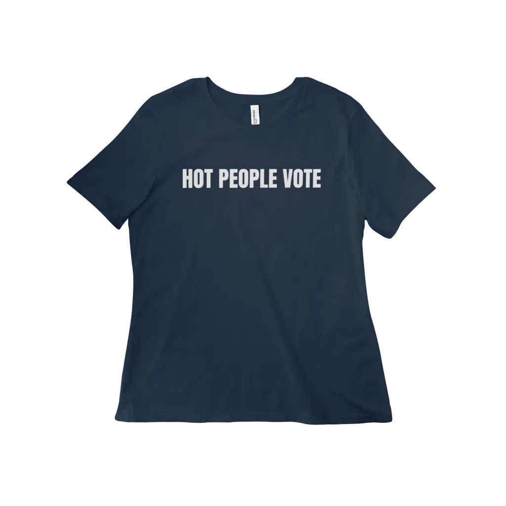 Hot People Vote Women's Tee: Navy