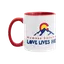 Love Lives Here Two-Tone Ceramic Mug thumbnail 1