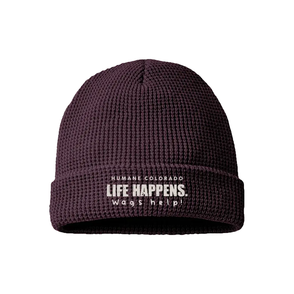 Life Happens Waffle Cuffed Beanie