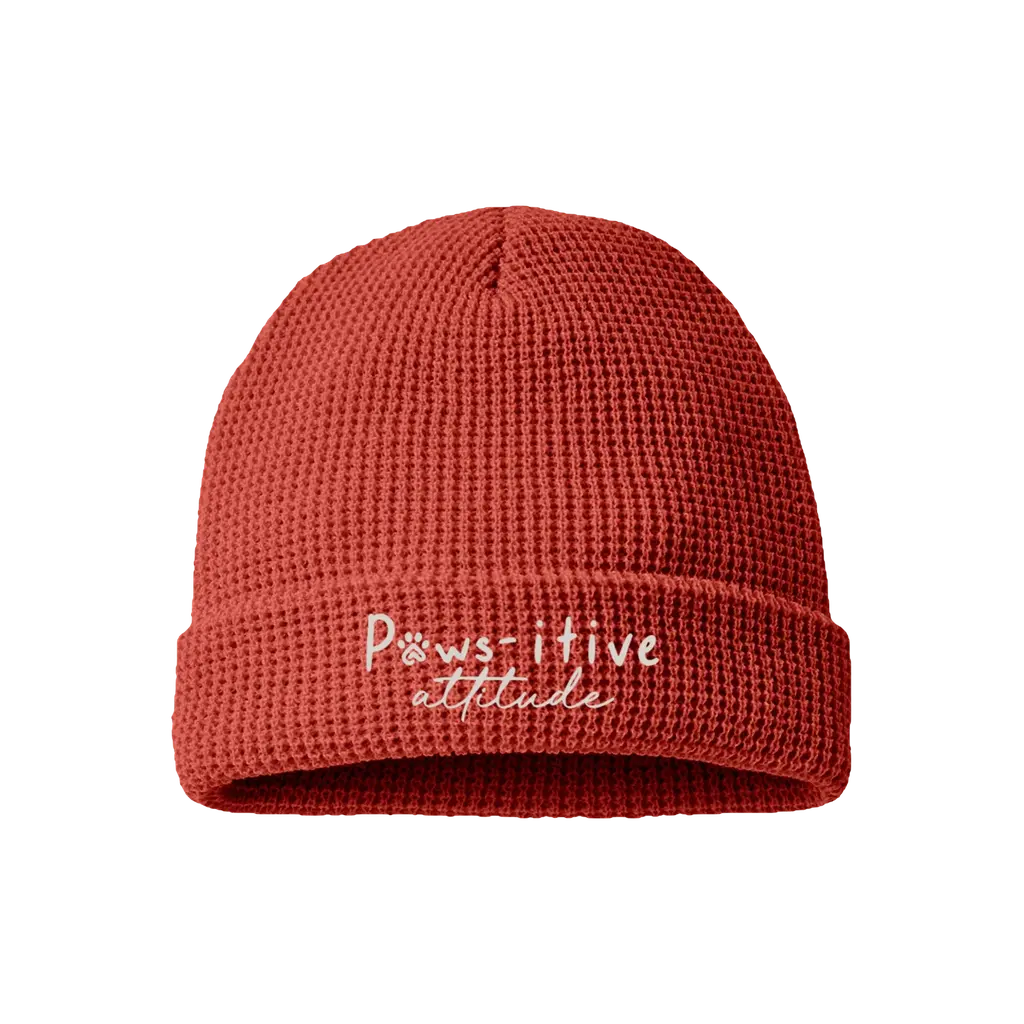 Paws-itive Attitude Waffle Cuffed Beanie