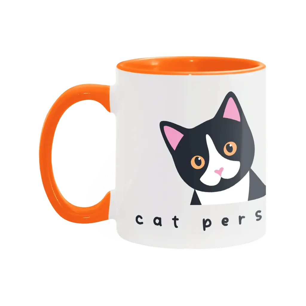 Cat Person Two-Tone Ceramic Mug
