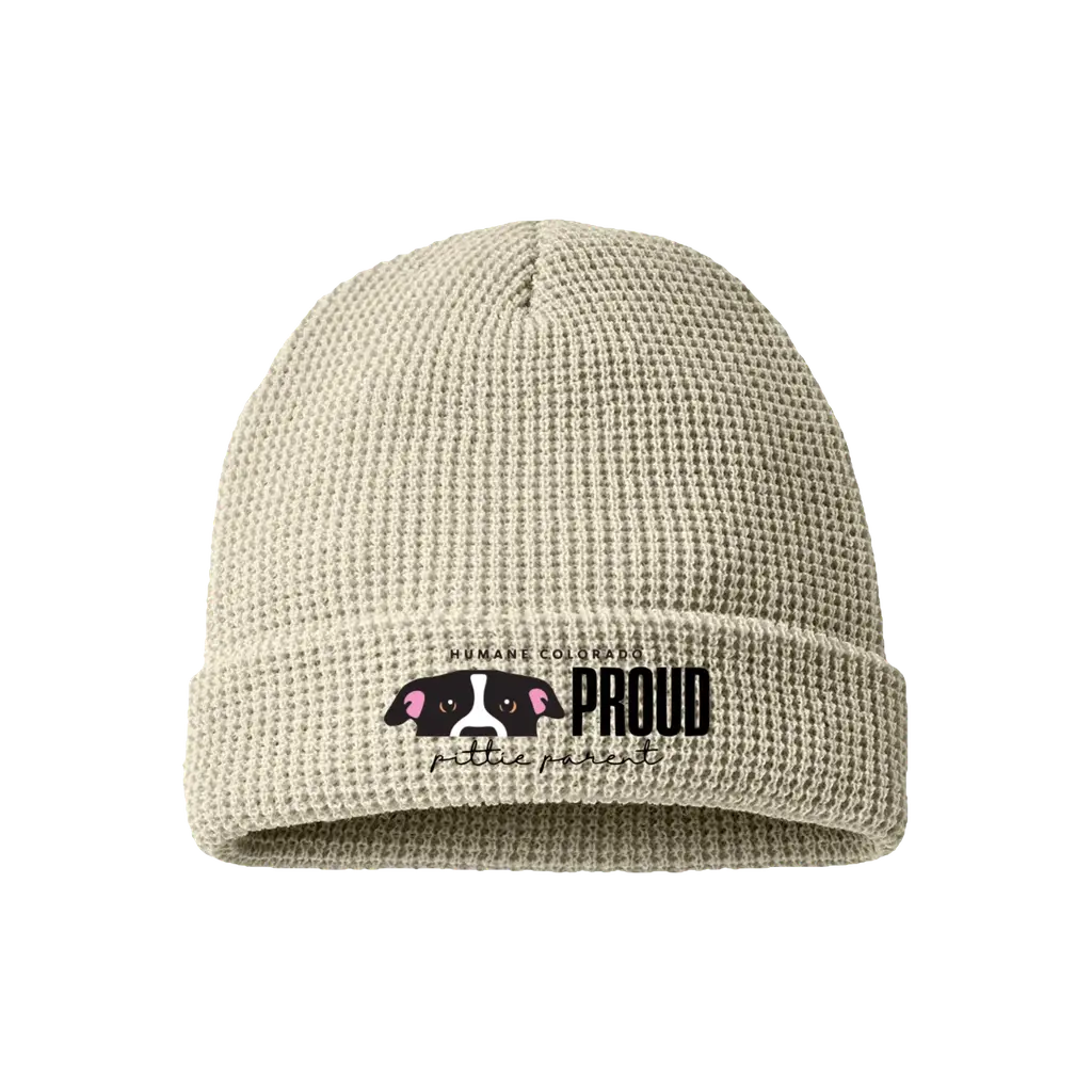 Pittie Parent Waffle Cuffed Beanie