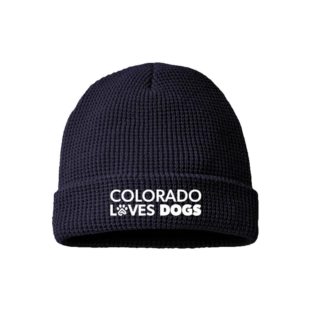Colorado Loves Dogs Waffle Cuffed Beanie