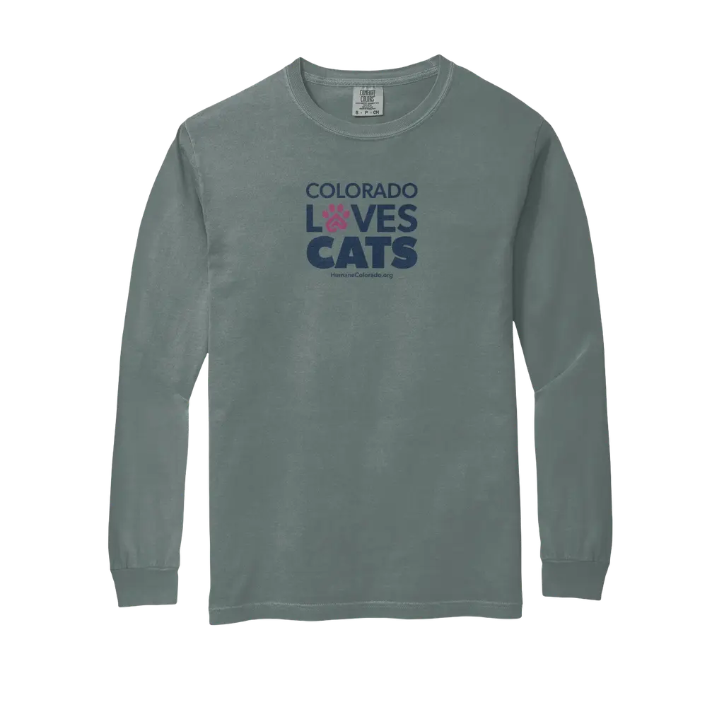 Colorado Loves Cats Comfort Colors Long Sleeve