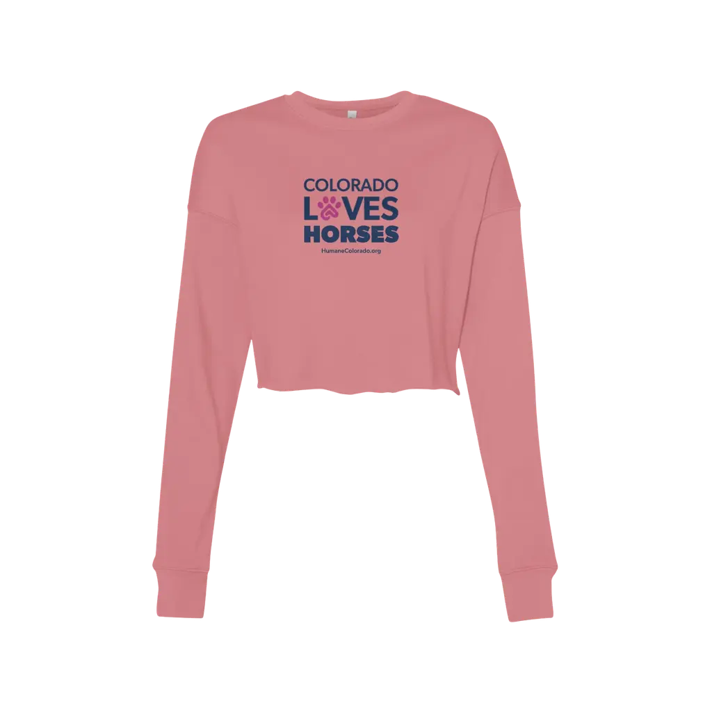 Colorado Loves Horses Crop Fleece