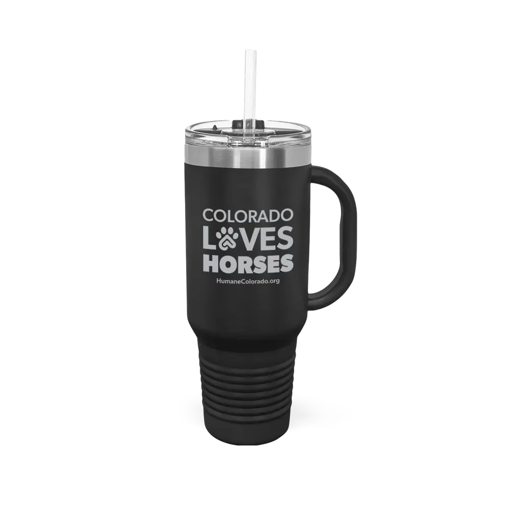 Colorado Loves Horses Travel Mug