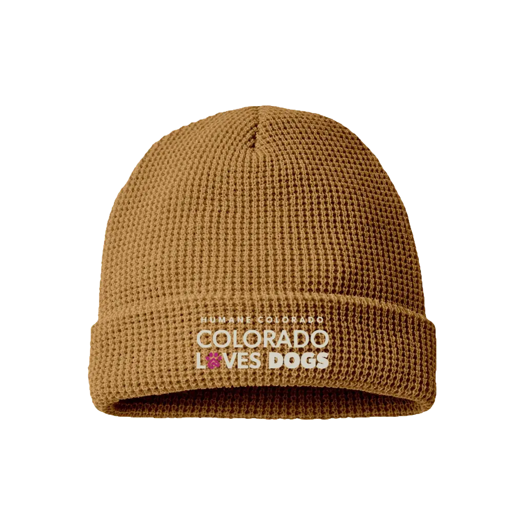 Colorado Loves Dogs Waffle Cuffed Beanie