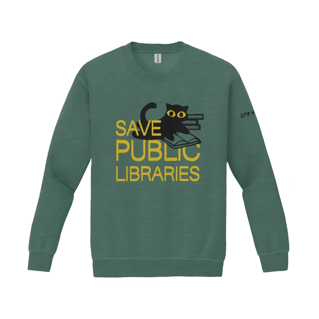 Save Public Libraries (the work-friendly remix heavy blend sweatshirt)