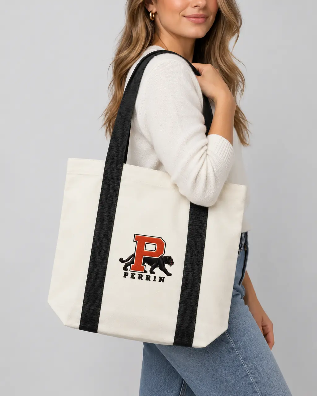 Prowling Panther Embroidered Tote