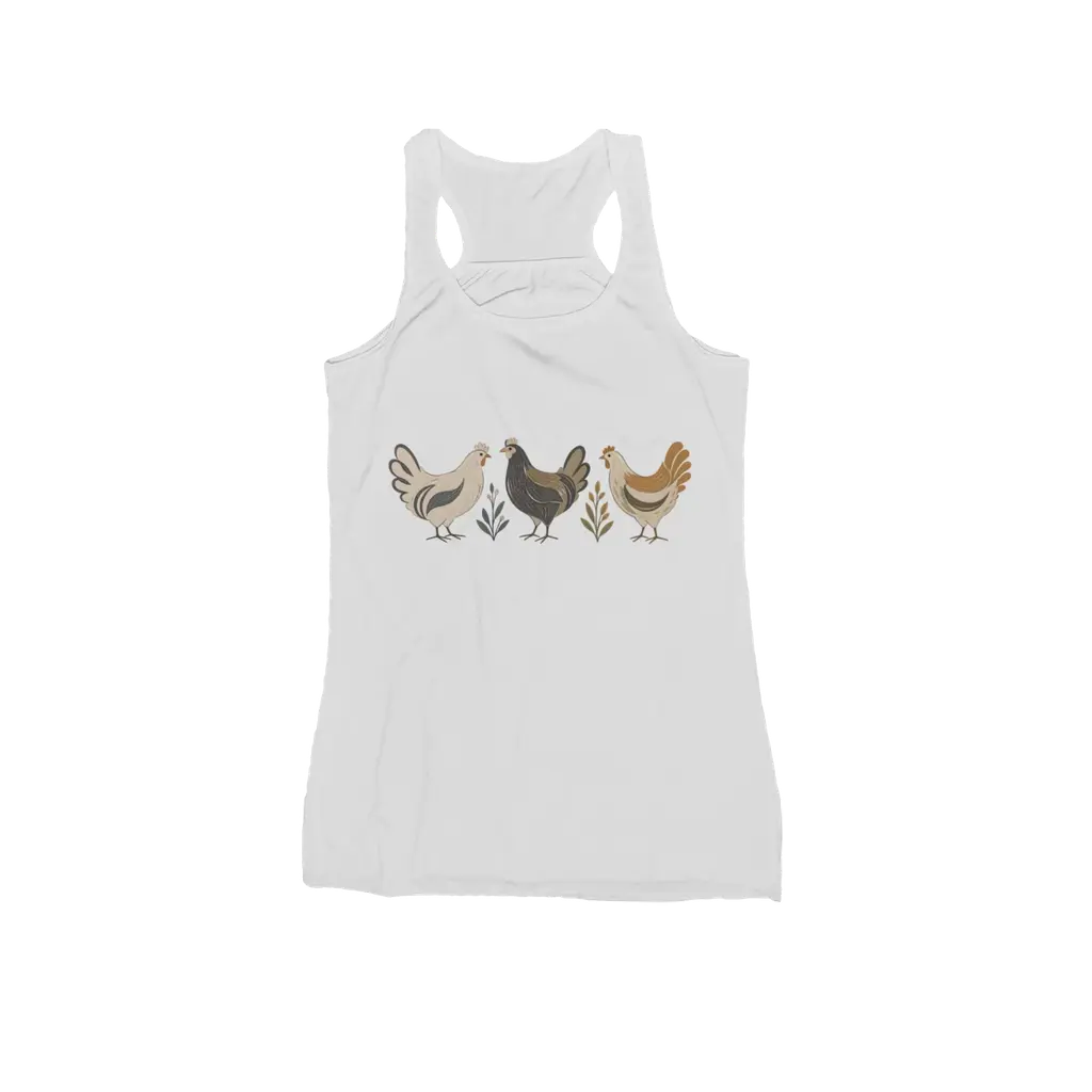 Three Painted Hens Flowy Racerback 