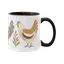 Three Painted Hens Black Mug thumbnail 2