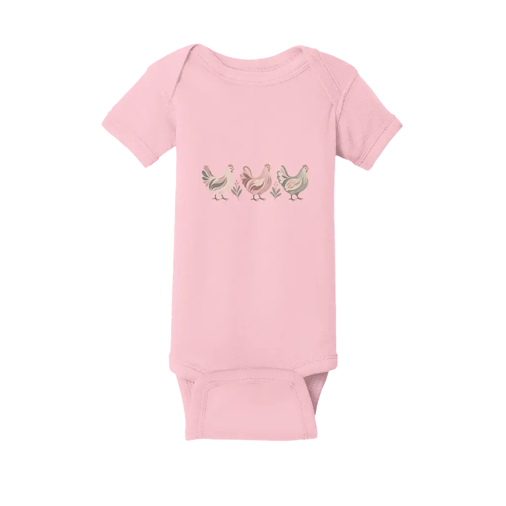 Three Painted Hens Onesie