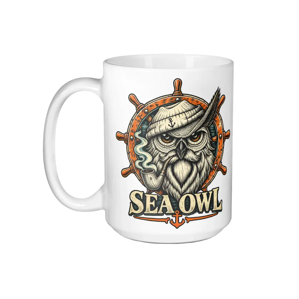 Sea Owl — Captain’s Coffee Large Mug