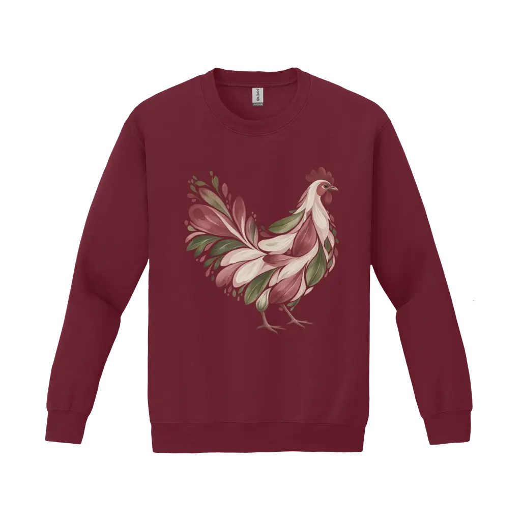 Rose + Sage Hen Heavy Blend Crewneck Sweatshirt