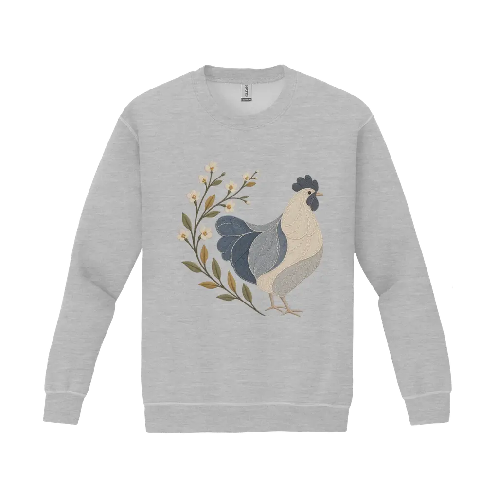 Blue Blossom Hen Heavy Blend Crewneck Sweatshirt