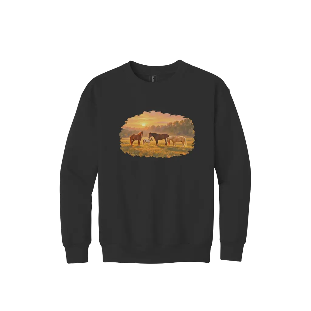 Sunset Horses Youth Sweatshirt
