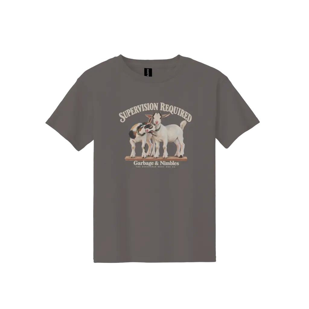 Garbage + Nimbles Supervision Required Youth Heavy Cotton Tee