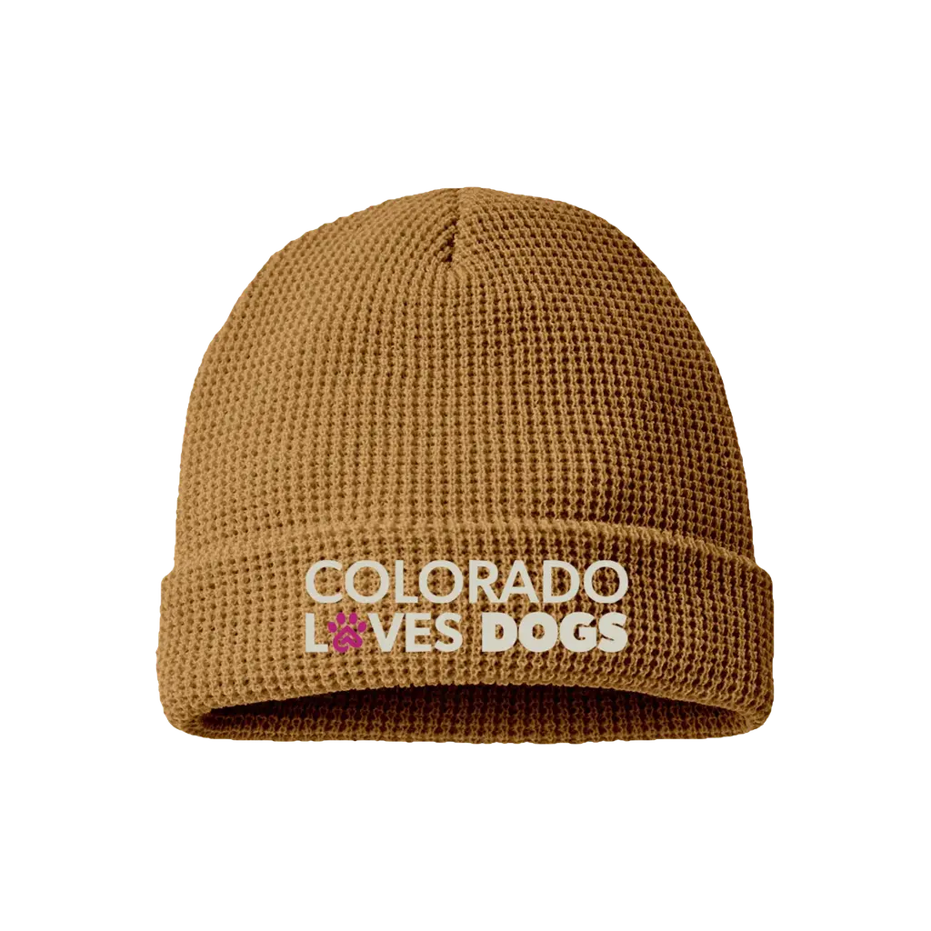 Colorado Loves Dogs Waffle Cuffed Beanie