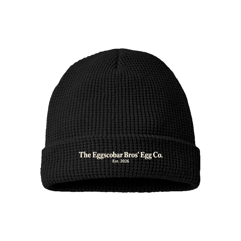The Original Eggscobar Waffle Cuffed Beanie - Dark