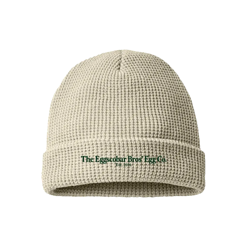 The Original Eggscobar Waffle Cuffed Beanie - Light