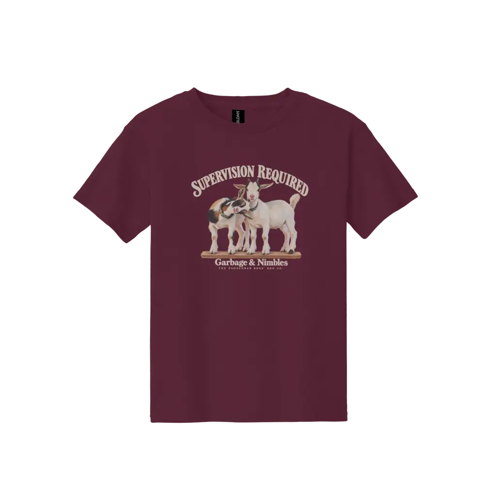 Garbage + Nimbles Supervision Required Youth Heavy Cotton Tee