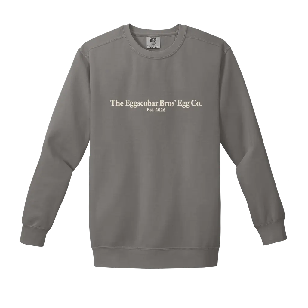The Original Eggscobar Comfort Colors Crewneck Sweatshirt Front + Back Design